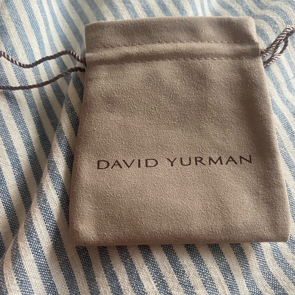 David Yurman Taupe Suede Drawstring Pouch